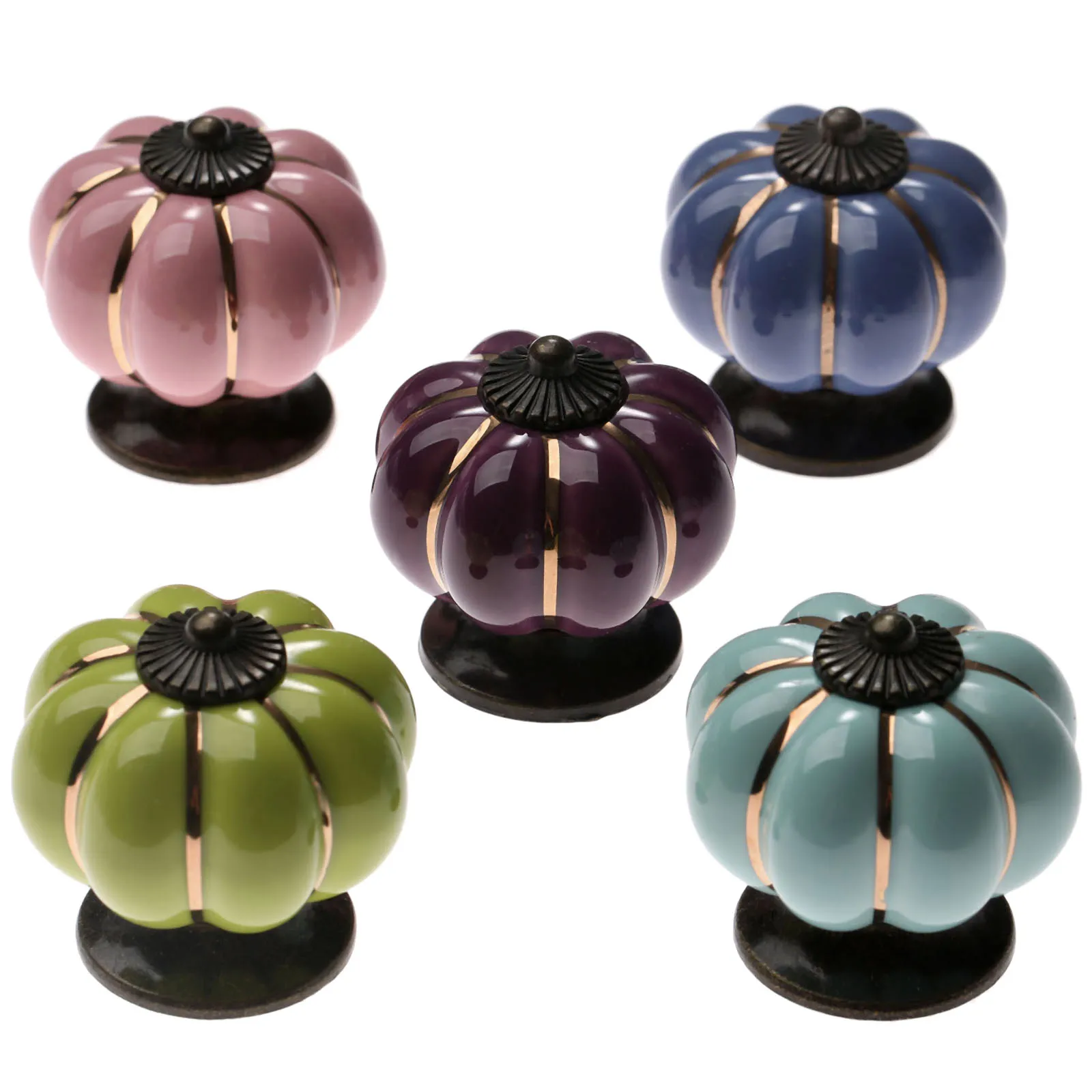 1 шт. декоративная керамическая дверная ручка в форме тыквы 4 х4х4 см|Ручки для