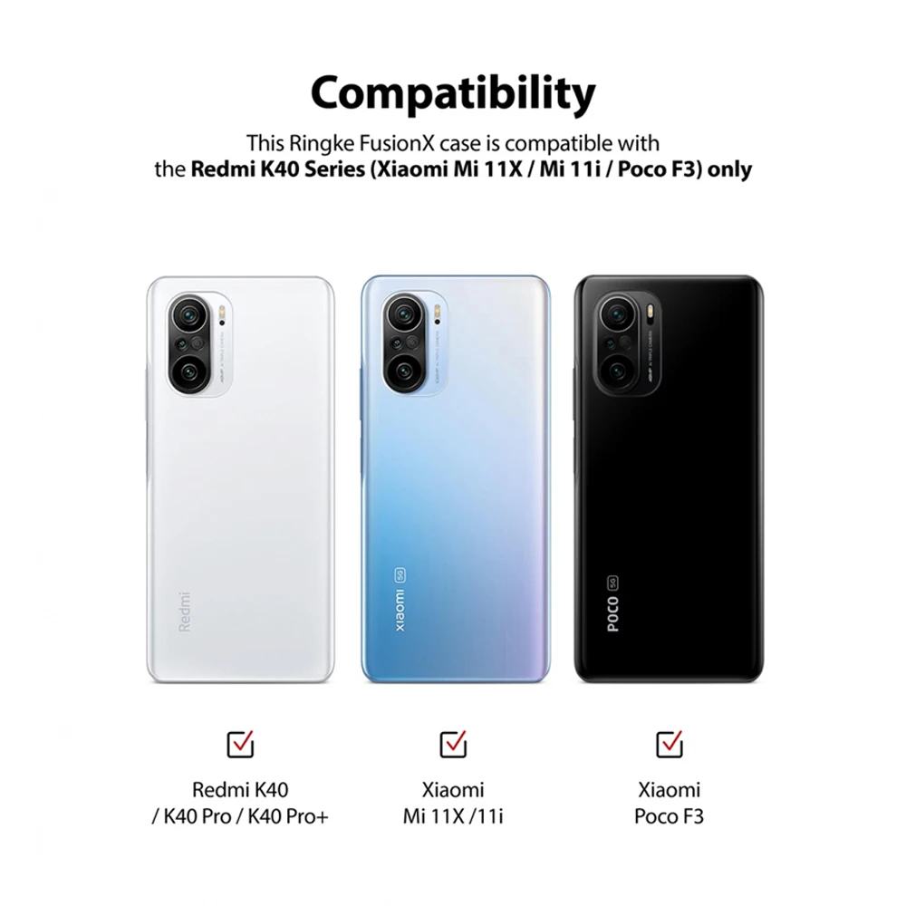 Funda Ringke Fusion-X para Poco F3, carcasa protectora, Marco suave de TPU y parte trasera dura, h&iacute;brida, Redmi K40/Pro +, Mi 11i-4