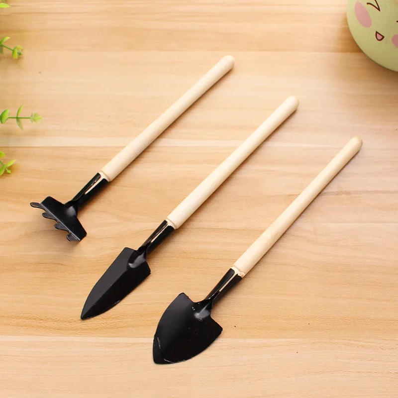 

3Pcs Portable Mini Garden Tools Flowerpot Tool Potted Plants Mini Spade Shovel Harrow with Nonslip Wooden Handle Gardening Tools