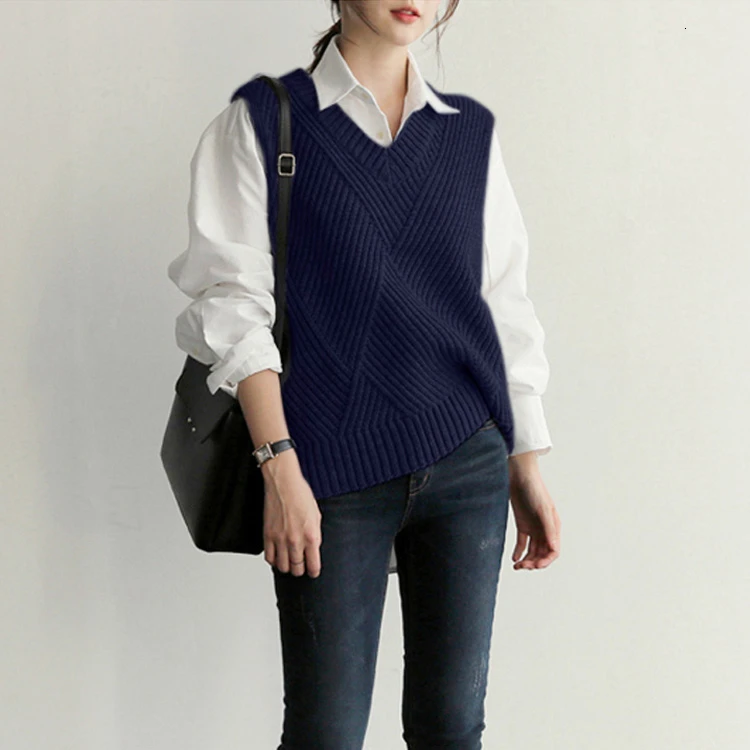 Свитер жилет женский 2019 новая осенняя и зимняя Корейская версия набора диких