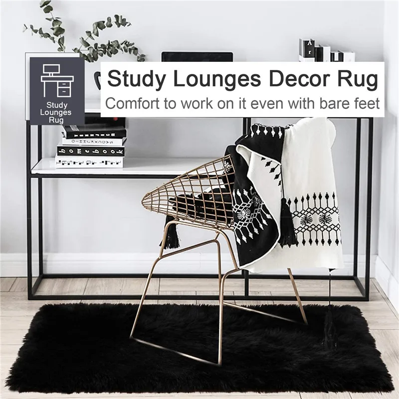 

Soft Faux Fur Rectangle Area Rugs Fluffy Indoor Carpet for Bedroom Dorm Room Kids Baby Living Room Home Decorate Floor Rug Pink