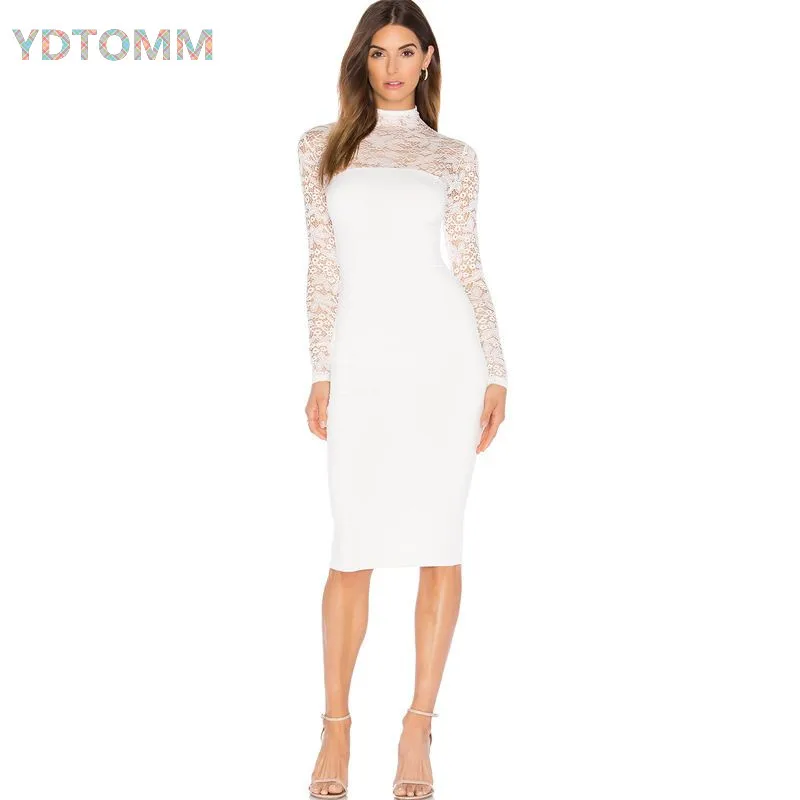

Elegant Patchwork Lace Dress Sexy holographic woman dress 2021 spring summer Evening Party Long Sleeve Bodycon Sheath Dresses