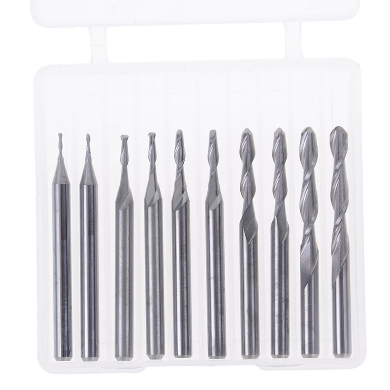 Набор концевых фрез твердосплавный хвостовик с 2 зубьями 1 мм-3 175 мм 1/8 дюйма для