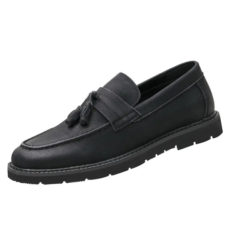 

ERRFC New Arrival Men Black Boat Shoes Round Toe Slip On British Winter Warm Shoes Fashion Tassel Dress Shoes For Man Size 38-44