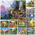 Набор для алмазной живописи сделай сам, алмазная вышивка с изображением волка, орла, пейзажа, ручная работа, мозаика, подарок