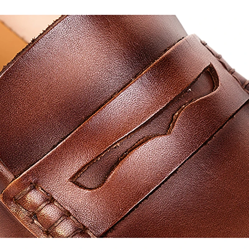 2020 Free Shippping Handmade Men's Casual Leather Shoes Mens Loafers Slip On Moccasins Flats Brown Dress 618-9 | Обувь