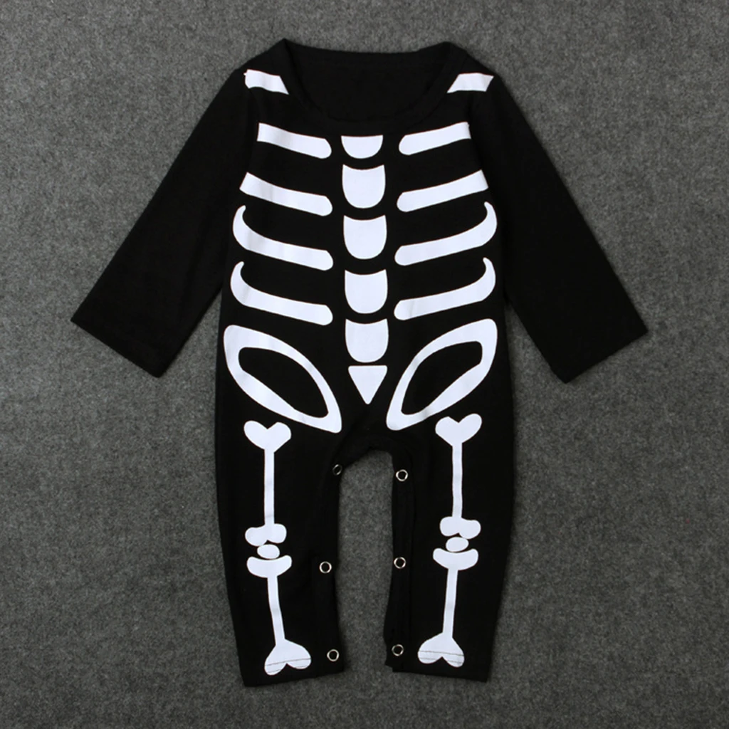 

Baby Boy Girl Halloween Romper One-Piece Jumpsuit Skeleton Costume