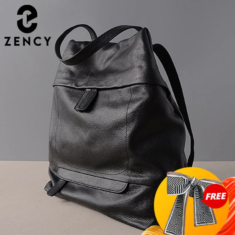 Вместительный женский рюкзак Zency из 100% натуральной кожи ранец для повседневного