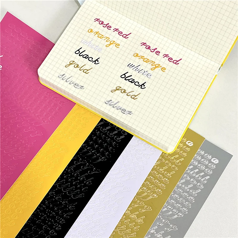 

Bronzing Handwriting Alphabet Letter Number Stickers DIY Idol Card Album Scrapbooking Diary Decoration Sticker Korean Stationery