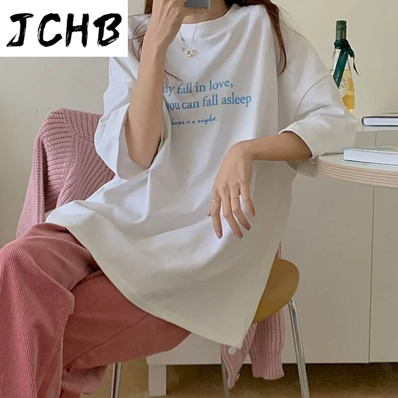 

2021 Spring Summer Harajuku Tshirt Women Casual Short Sleeves Tops Printed Letters Loose Tee Shirt Female Clothing