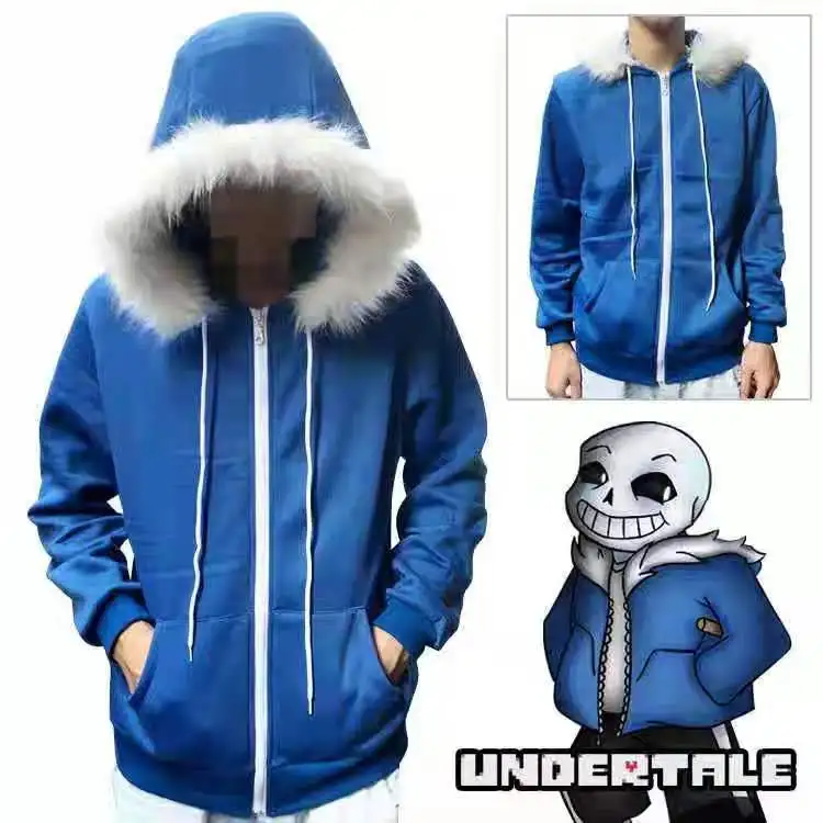 Undertale Sans Косплей толстовки латексная маска крутой Костюм Скелета синее пальто Хэллоуин косплей костюм, унисекс куртка головной убор