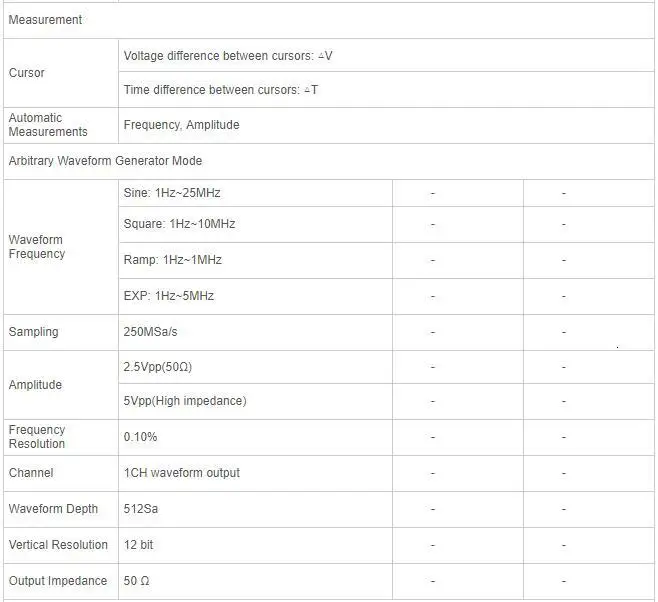 Hantek Осциллограф+ генератор сигналов+ мультиметр Автомобильный USB 2 канала 40 МГц 70 МГц 250MSa/S цветной ЖК-дисплей инструменты