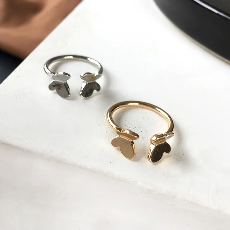 

Retro Minimalist Silver Color Open Rings For Women Personality Gold Butterfly Adjustable Opening Finger Ring Girl Jewelry Gift