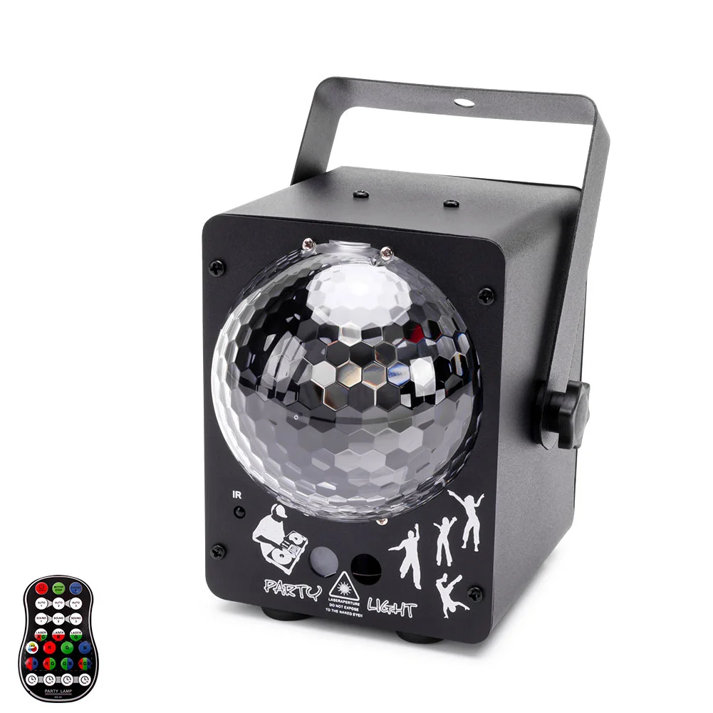 U‘King Mini RG Laser + RGB LED Magic Ball Light with Wireless Remote Controller Sound Activated for DJ Show Concert Party Lamp