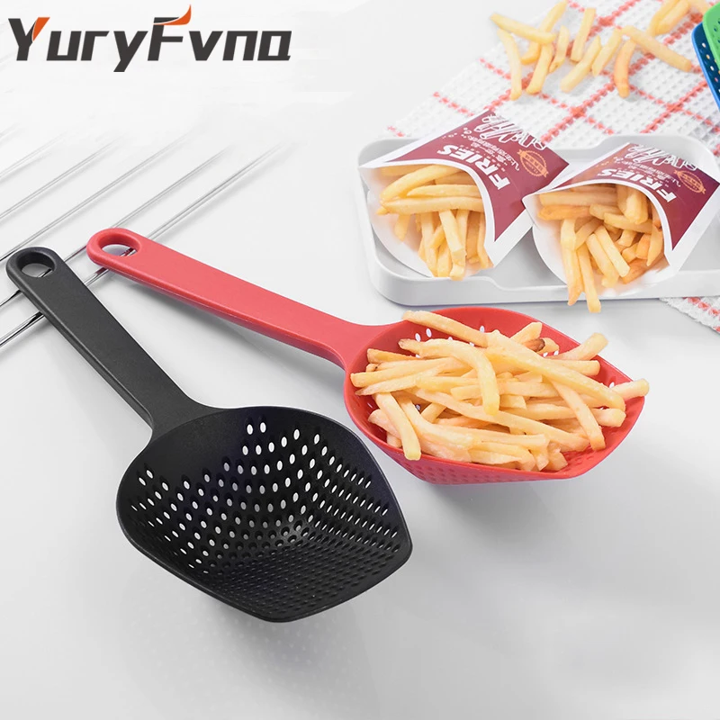 YuryFvna Высококачественная нейлоновая ложка для льда с прорезями, жаростойкая шумовка, лопатка для приготовления лапши, дуршлаг, чипсы, совок