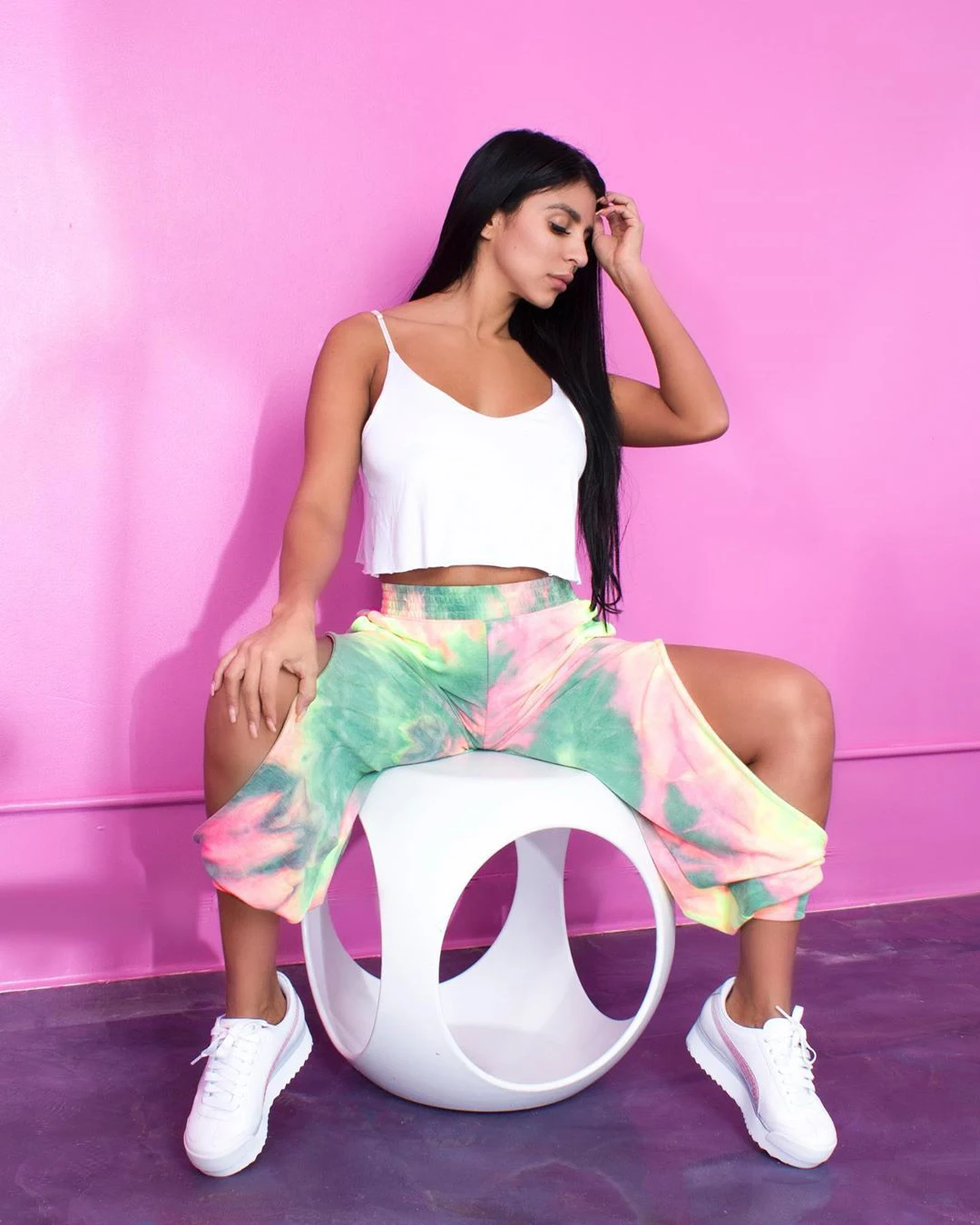 Женские повседневные неоновые длинные спортивные брюки размера плюс с высокой