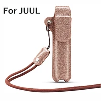 lanyard case for juul device anti lost detachable nylon necklace strap for outdoors glitter leather case with magnetic buckle