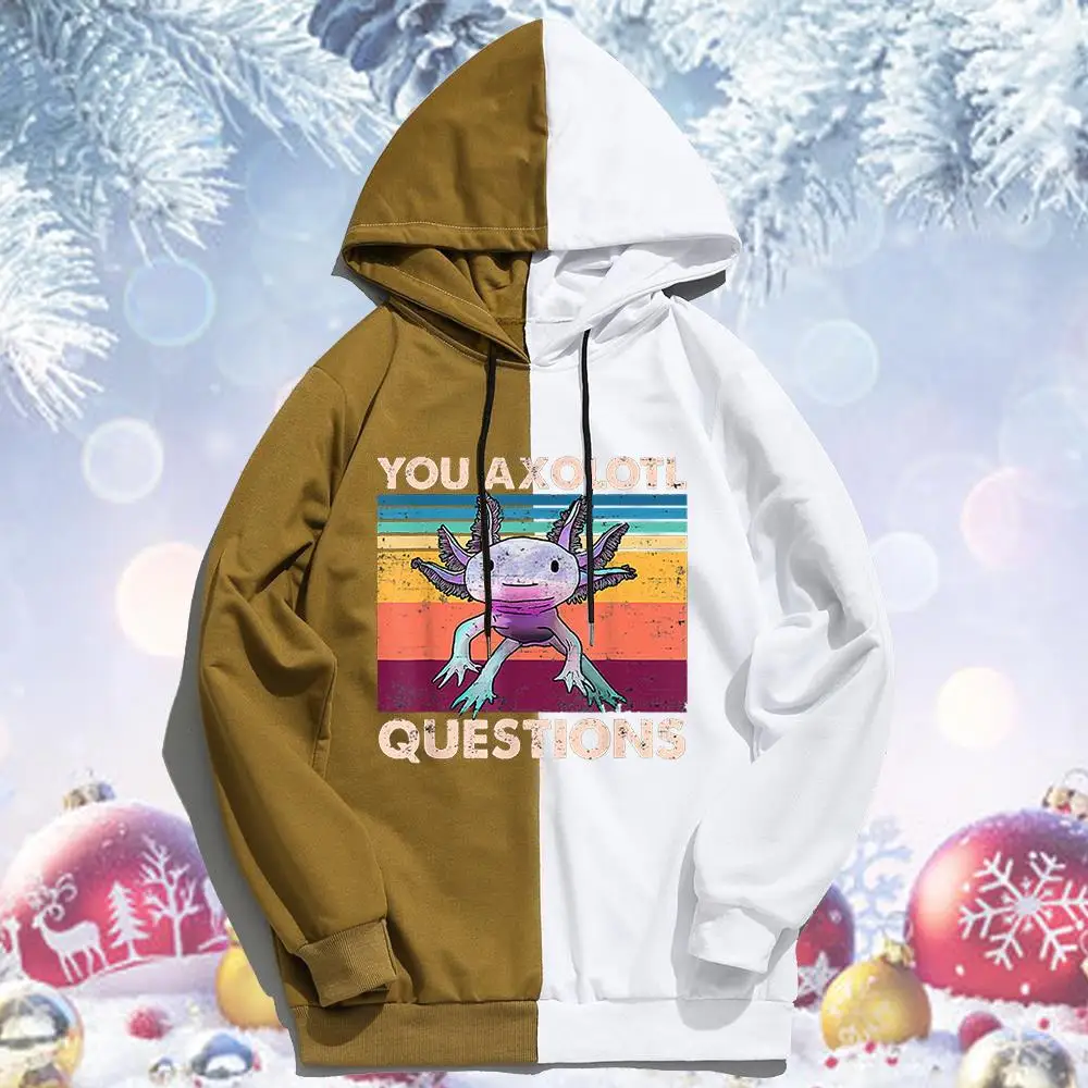 

You Axolotl Questions Retro Vintage Hoody Funny Axolotl Quote Hoodie Men Hoodies Jumper Pullover Sweatshirts Crewneck Sweatshirt