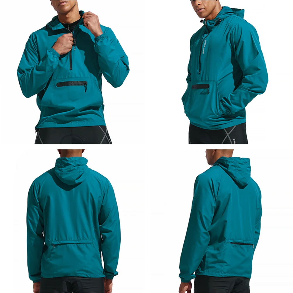 Ветровка WOSAWE мужская с капюшоном тонкая мотоциклетная куртка светоотражающая