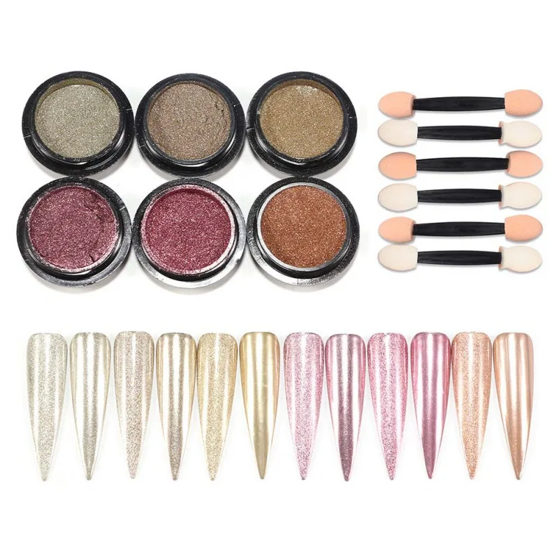 Блеск для ногтей Мерцающий Порошок Для Ногтей Стойкий Блестящий порошок дизайна