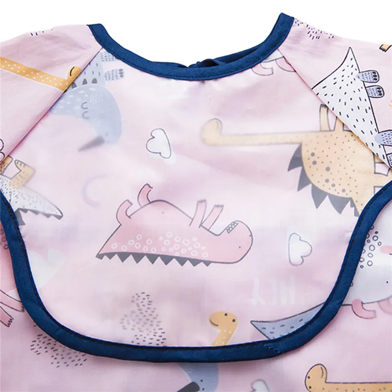 PUDCOCO Baby Children Art Smock Feeding Bib Apron Pocket Waterproof Cloths Long Sleeves with Food Catcher | Детская одежда и обувь
