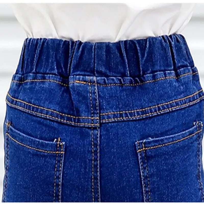 Брюки Детские однотонные с бахромой Мягкие штаны поясом на резинке верхняя