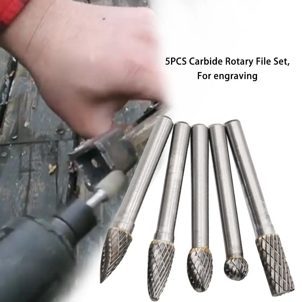 5 шт./компл. 8 мм Шлифовальная головка из карбида вольфрама Вращающаяся насадка