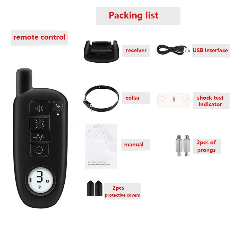 

1000ft Pet Remote Control Shock Vibration Anti-Barking Electric Dog Training Collar Waterproof With LCD Display For All Size