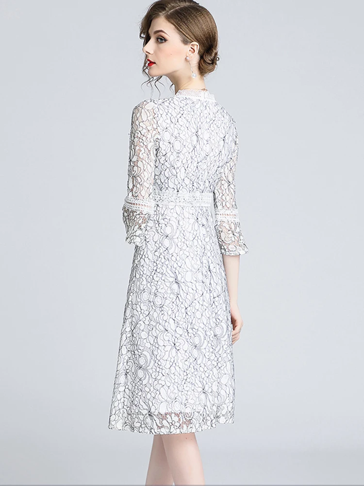 Летнее женское облегающее белое платье женская одежда элегантное ажурное