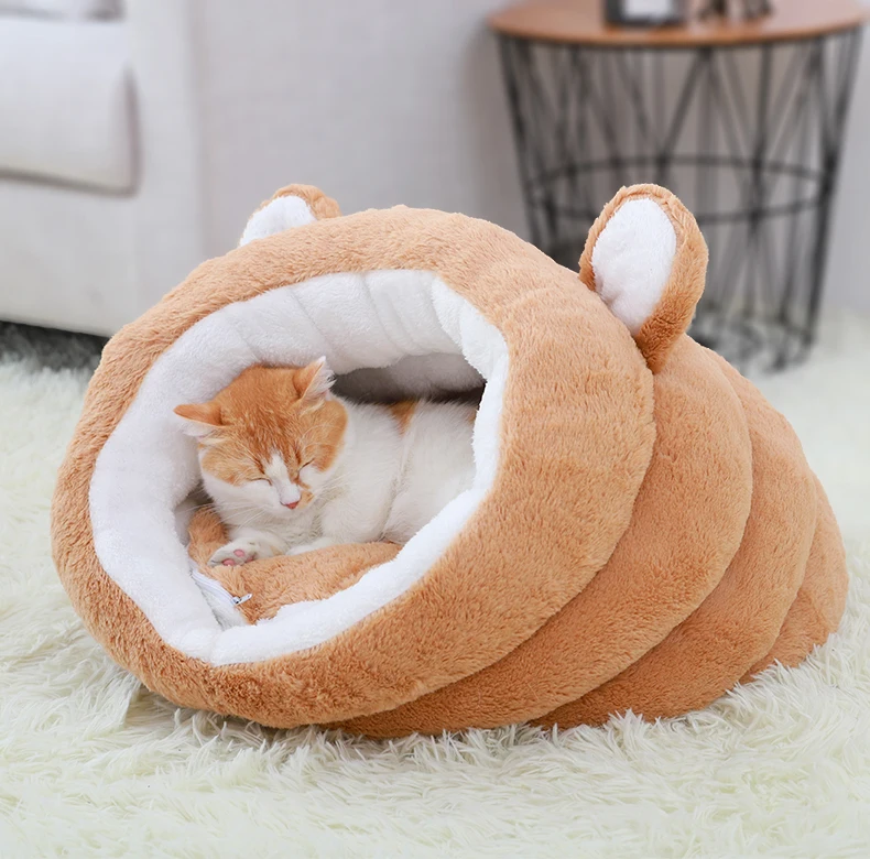 HOOPET кошка кровать домик для домашних животных Товары для домашних животных мягкая кошка собака кровать для маленьких собак зимние теплые спальные кровати щенок котенок гнездо