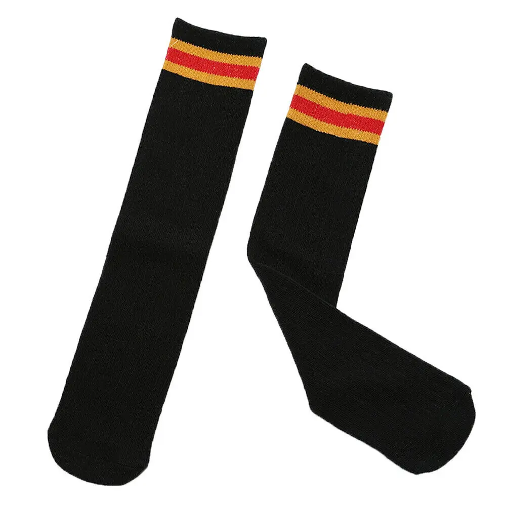 Осенне-зимние теплые Полосатые чулки для маленьких девочек эластичные милые