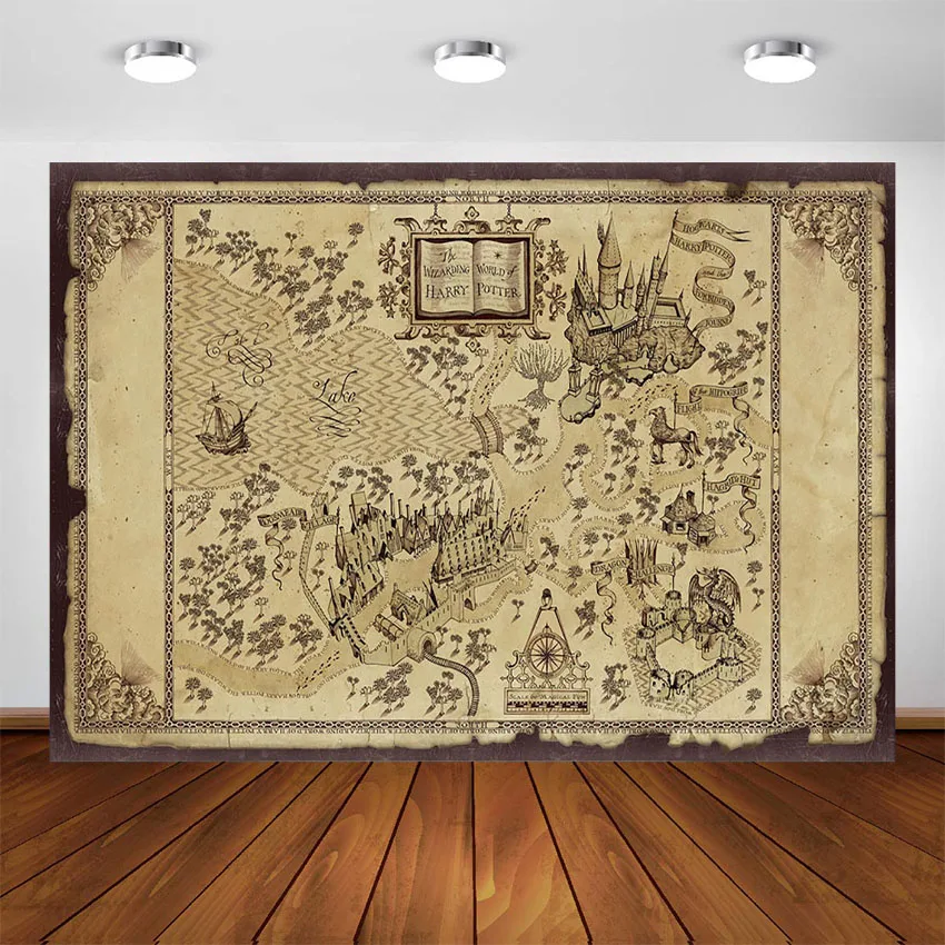 Enlarge Retro Old Map Photography Backdrops Birthday Party World Maps Mural Background for Photo Studio Photocall