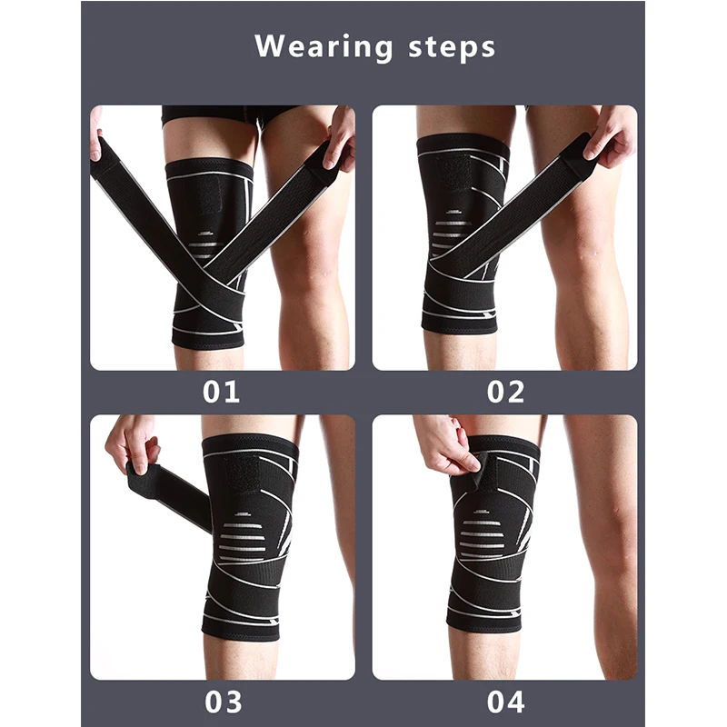 

AB030 Knit knee pads Durable Nylon Knees Brace Sports Protecting Pads Ultra Thin Knees Support Safety Kneepad