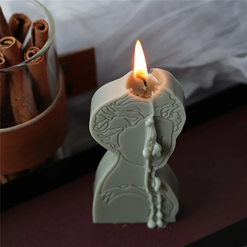 

3D Silicone Portrait Mold Aromatherapy Candle Plaster DIY Candle Making Molds 3D Silicone Candle Molds Household Cake Moulds