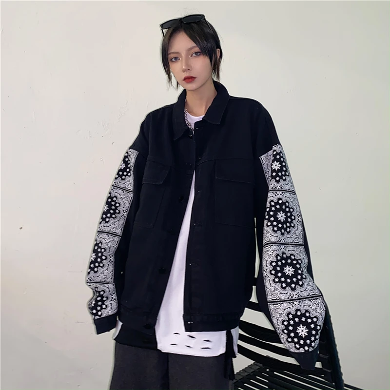 

Autumn Women Dark Streetwear black Loose Hip Hop Work jacket Harajuku Japanese Female Punk Outwear Coats Grunge Tops Clothing