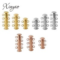 1pcs stainless steel magnetic clasps 234 rows holes for necklaces bracelets end clasps connector diy jewelry making accessory