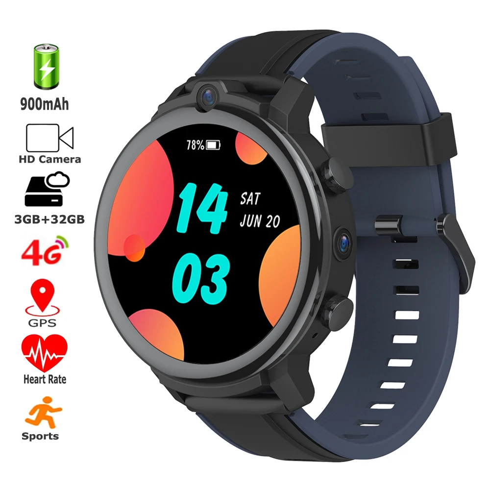 Cheap 1.6" Face ID Smartwatch 900mAh 3GB 32GB Sim Card 2MP 8MP Camera GPS MT6739 4G WIFI Men Smart Watch For IOS Android Huawei Watch