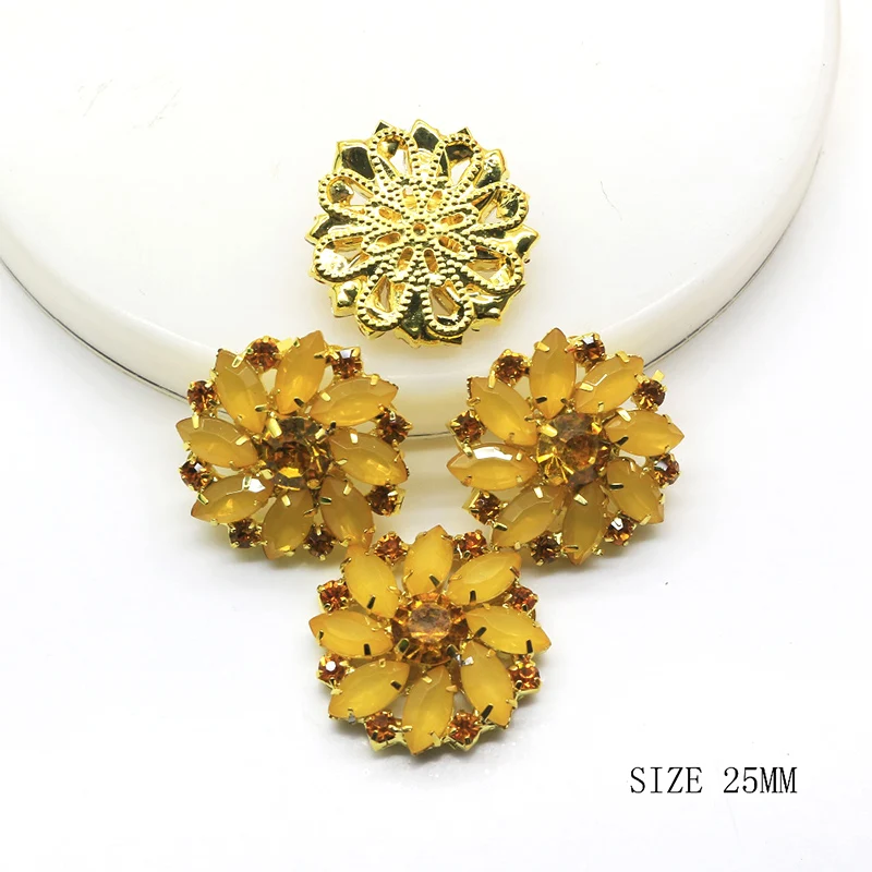 Новинка 5 шт./лот 25 мм кнопки для одежды золотой цвет закругленные петлицы