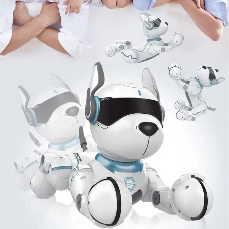 

drop ship Smart Talking RC Robot Dog Walk&Dance Interactive Pet Puppy Robot Dog Voice Control Intelligent Toy For Birthday Gifts
