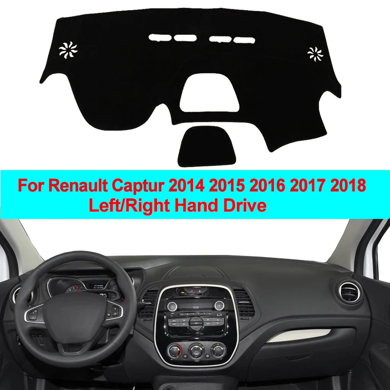 Двухслойный автомобильный коврик для приборной панели накидка антиуф Renault Captur 2014