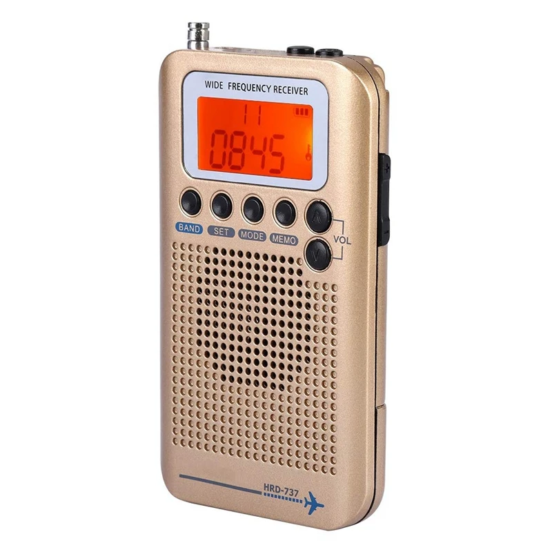 Портативный радиоприемник самолета Полнодиапазонный AIR/FM/AM/CB/SW/VHF ЖК дисплей с