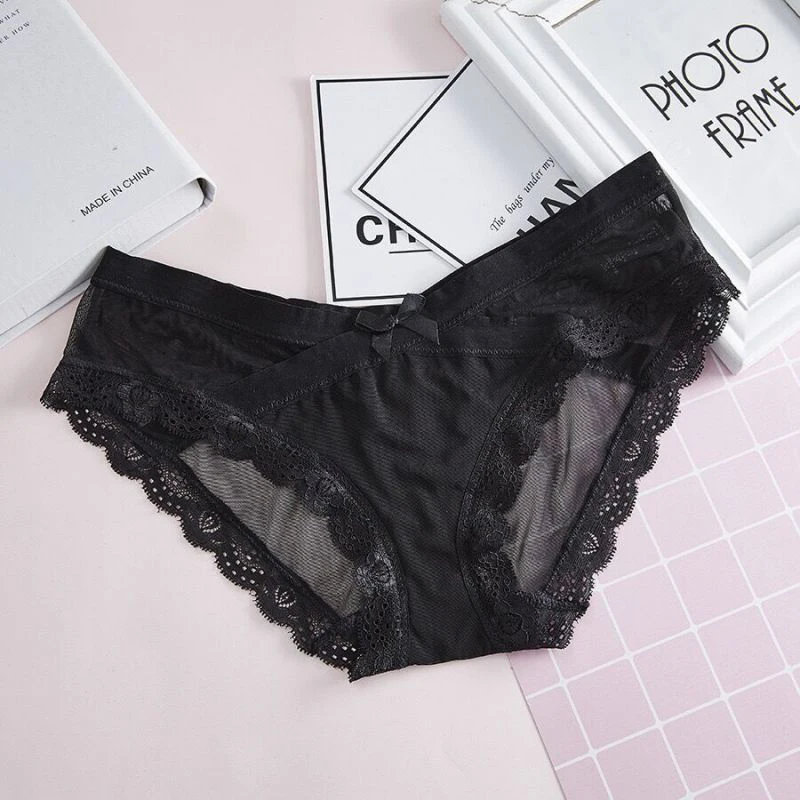 Женские сексуальные кружевные прозрачные трусики с вышивкой женские сетчатые