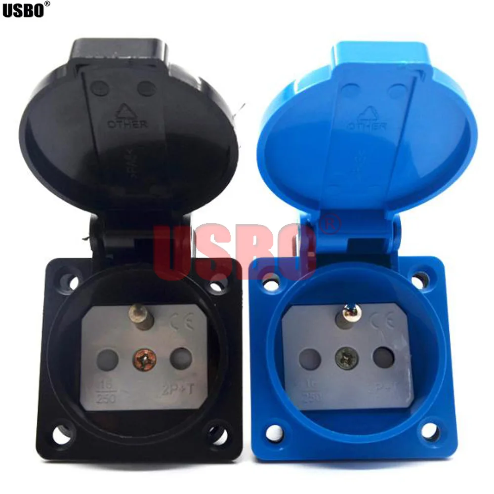 Розетка электрическая Европейская с 2 контактами 16 А 250 В | Электроника