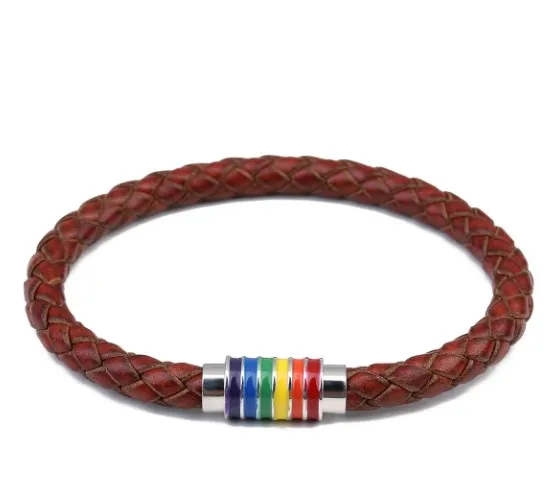 

Новый Модный классический браслет из натуральной кожи с круглым плетением для мужчин, очаровательные ювелирные изделия для рук, мужской бр...