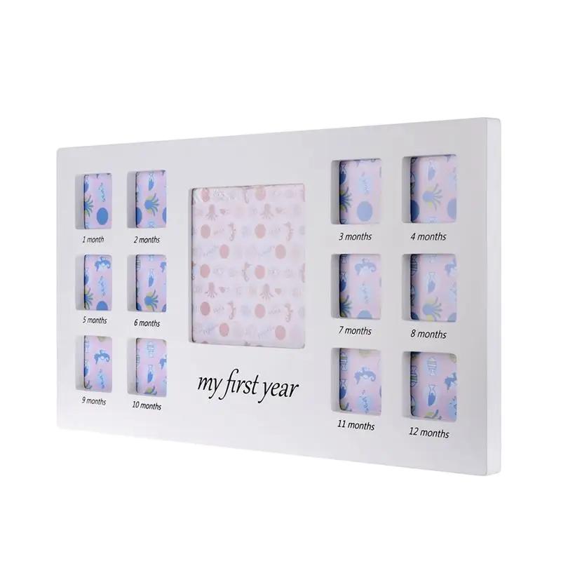 1 шт. детская фоторамка год ручная печать и набор следов деревянная с глиной