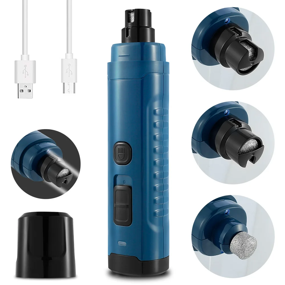 

Newest Dog Nail Grinder with 2 LED Light - [Enhanced 4.8V Motor 3X More Powerful 2-Speed Rechargeable Electric Pet Trimmer Pet