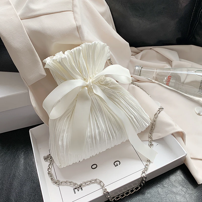 

Милая женская сумка-мешок с бантом, Новинка лета 2020, Высококачественная бархатная женская дизайнерская сумка на цепочке, сумка-мессенджер н...