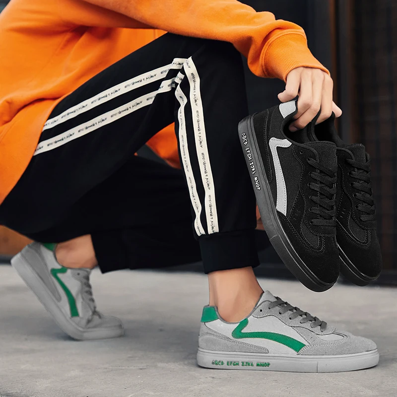 2019 высокое качество все черные мужские кожаные повседневные туфли модные