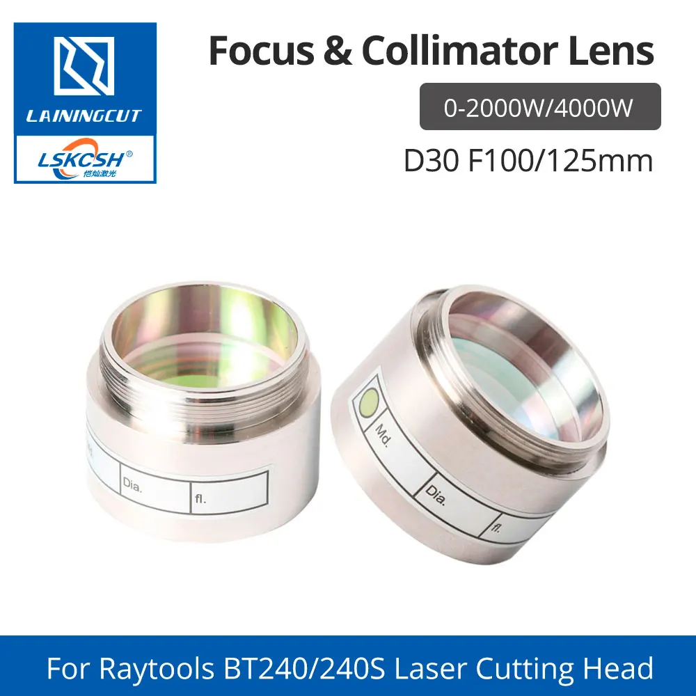 Коллиматорные линзы и фокусные LSKCSH Raytools D30 F100/125 мм для волоконной лазерной