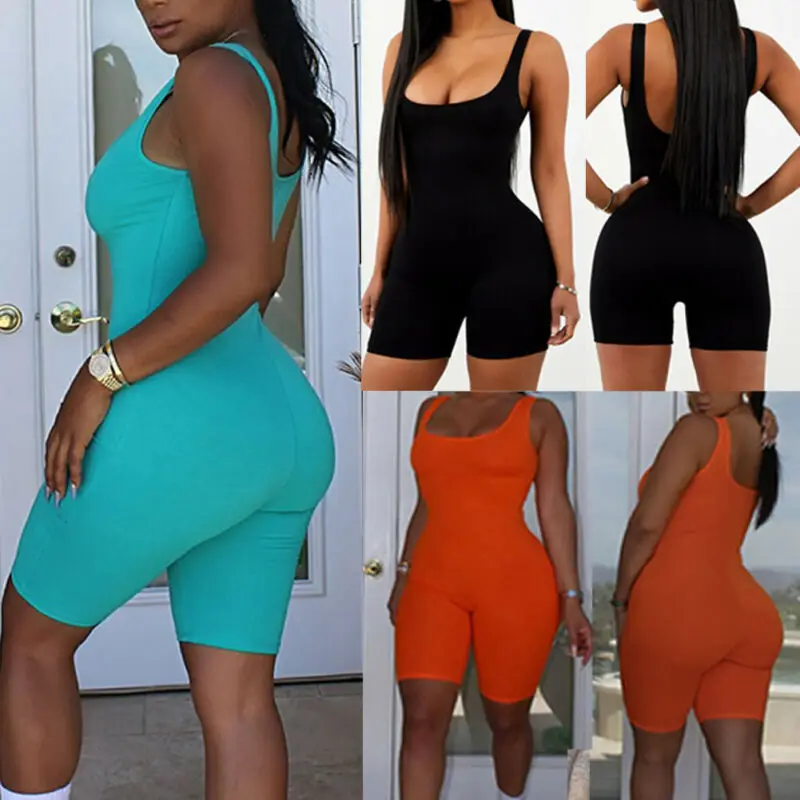 Новинка облегающие штаны короткие комбинезоны женские вечерние без рукавов